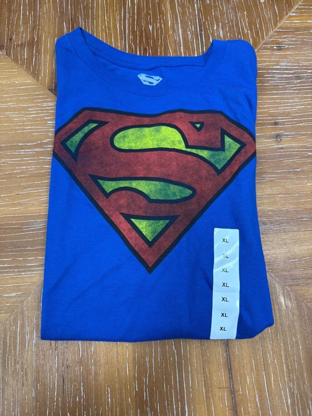 Superman Logo Blue T-Shirt XL Size Justice League Cotton Menswear